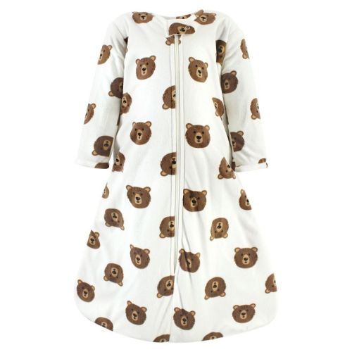 Hudson Baby Infant Boy Long Sleeve Plush Faux Fur Sleeping Bag, Wearable Blanket, Brown Bear, 12-18 Months