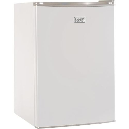 BLACK+DECKER BCRK25W Compact Refrigerator Energy Star Single Door Mini Fridge with Freezer, 2.5 Cubic Ft., White