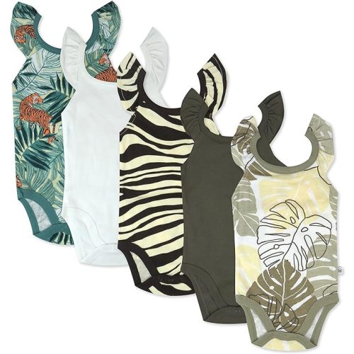 HonestBaby Multipack Sleeveless and Cami Bodysuits One-Piece 100% Organic Cotton for Infant Baby Boys, Girls, Unisex