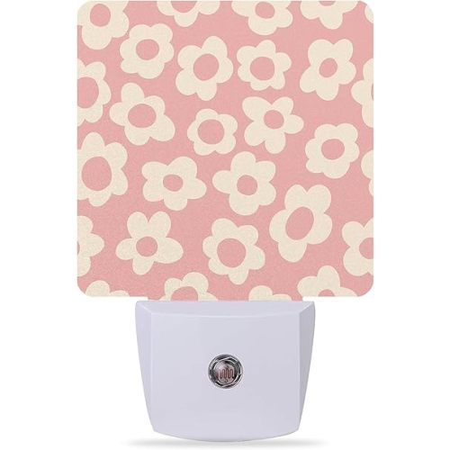 Night Lights Plug into Wall Vintage Groovy Flowers Night Lights Dusk to Dawn Sensor Led Lamp for Women Men,Led Lights for Stairway/Hallway/Bedroom,0.5W