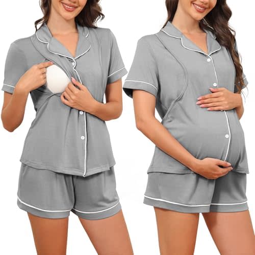 American Trends Maternity Nursing Pajamas Button Down Postpartum Lounge Sets for Women Pregnancy Breastfeeding Pjs