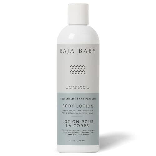 Unscented Baby Lotion - Organic, Gluten-Free, Vegan, EWG VERIFIED™ - Ideal for Sensitive Skin - All Natural, Tear-Free, Hypoallergenic and Paraben-Free with No Fragrance - 12 oz Bottle