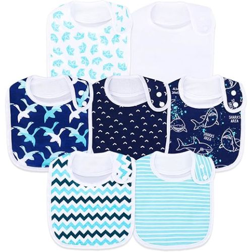 Baby Bibs Soft and Absorbent Organic Cotton Bandana Drool Bibs Set for Boys Girls Newborn 0-36 Months