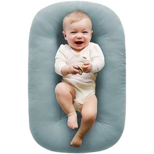 Baby Lounger 0-24 Months, Newborn Lounger Nest Sleeper, Snuggle Lounger for Baby, 2024 New Baby Lounger for Newborn (Green,95x55cm/37.4x21.6in)