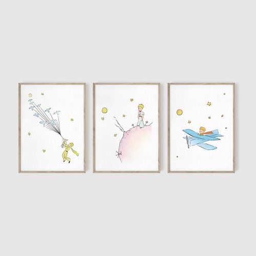 The Little Prince Nursery Art Print, Set of 3 Prints, The Little Prince Wall Art Set, Le Petit Prince, Nursery Wall Art, Kids Room Gift