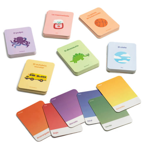 Rainbow Vocabulary Bilingual Flashcards - Spanish