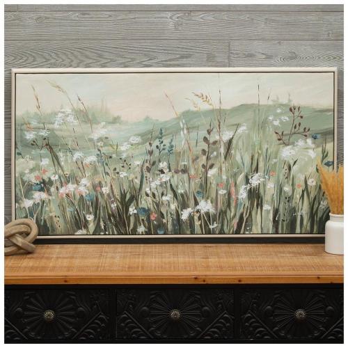 Pastel Wildflowers Framed Canvas Wall Decor