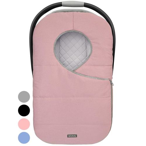 Winter Carseat Cover for Baby | Infant Car Seat Cover Baby | Doona Accessories | Winter Car Seat Canopy for Boys & Girls | New Born Essentials Must Haves for Cold Weather | Warm & Thick Fleece (Pink)