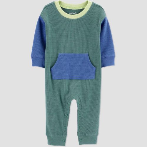 Carter's Just One You®️ Baby Boys' Colorblock Thermal Romper- Green