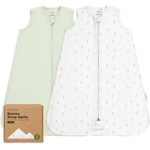 2-Pack Baby Sleep Sacks, Zipper Wearable Blanket - 0.5TOG Organic Cotton, Lightweight, Soft Cozy Infant Sleeping Sack