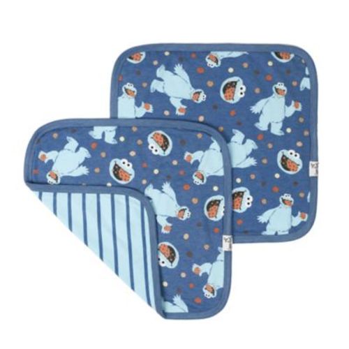 Copper Pearl® 2-Pack Cookie Monster 3-Layer Security Blanket in Blue - BLUE - 16" X 16"