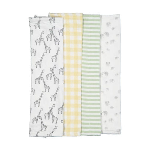 4 Pack Organic Cotton Burping Cloths