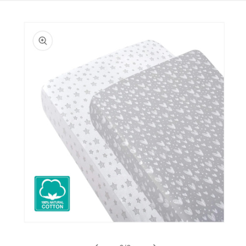 Cotton Sheet Compatible with Nestig Mini Crib - 2 Pack
