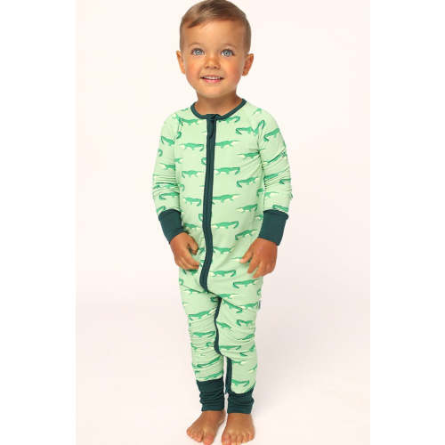 Light Green Alligator Double Zipper Bamboo Sleeper