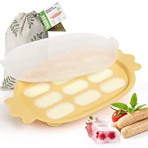 Haakaa Baby Popsicle Mold - Baby Food Maker & Breastmilk Teething Freezer Tray - BPA Free Silicone-Yellow
