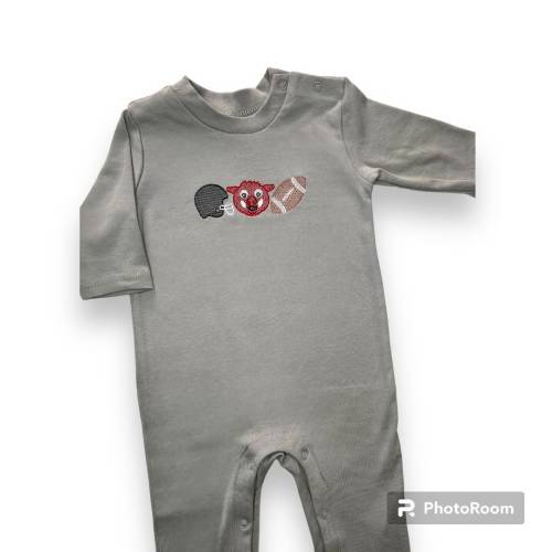 Embroidered Razorback Romper; Arkansas