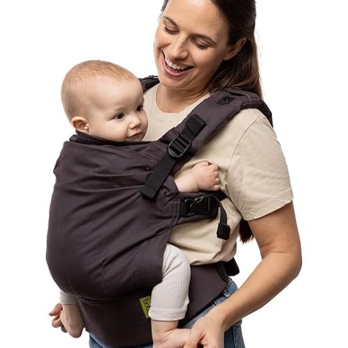 Boba X Baby Carrier - Newborn to Toddler Adjustable, 2-in-1 Convertible Front and Backpack Carrier 7 to 45 lbs, Ergonomic Baby Carrier with Crossable Straps (Charcoal)
