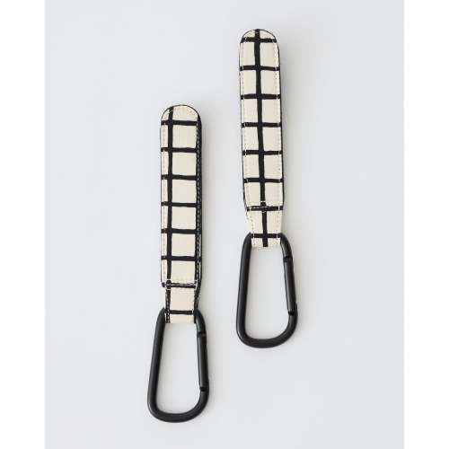 Universal Stroller Clips Bag Holders Best Stroller Hooks For Parents | Black Grid - Storq by Kindred Bravely