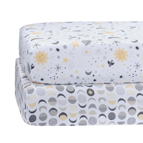 Celestial Moon/Stars 2-Pack Fitted Crib/Toddler Sheet Set – Lambs & Ivy