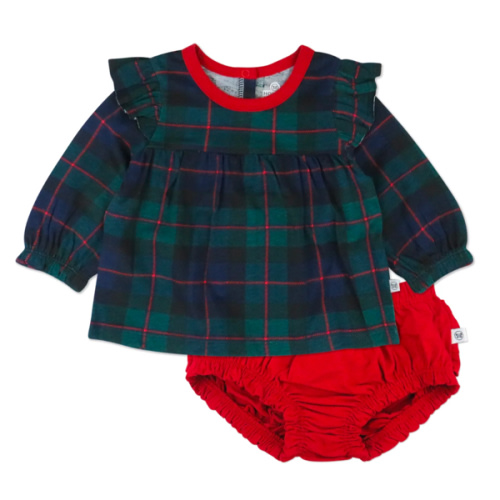 Long Sleeve Ruffle Shoulder Top with Bloomer Set | Honest Baby Clothing