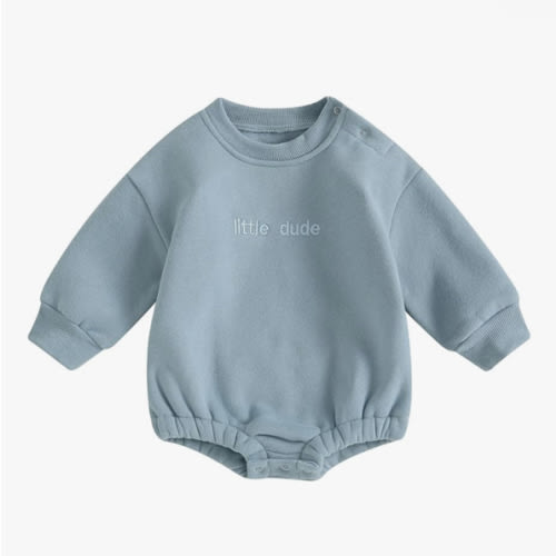 VISGOGO Newborn Infant Baby Boy Girls Oversized Romper Little Dude Sweater Onesie Coming Home Outfit Neutral Clothes