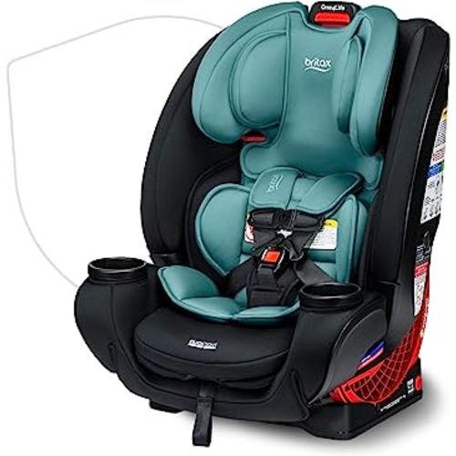 Britax One4Life Convertible Car Seat, 10 Years of Use from 5 to 120 Pounds, Converts from Rear-Facing Infant Car Seat to Forward-Facing Booster Seat, Machine-Washable Fabric, Jade Onyx