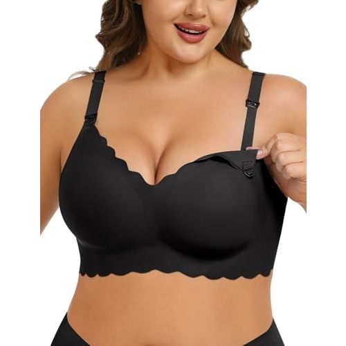 SWOMOG Nursing Bras for Breastfeeding Seamless Maternity Bra Wireless Pregnancy Bras Sleep Bralette with Support