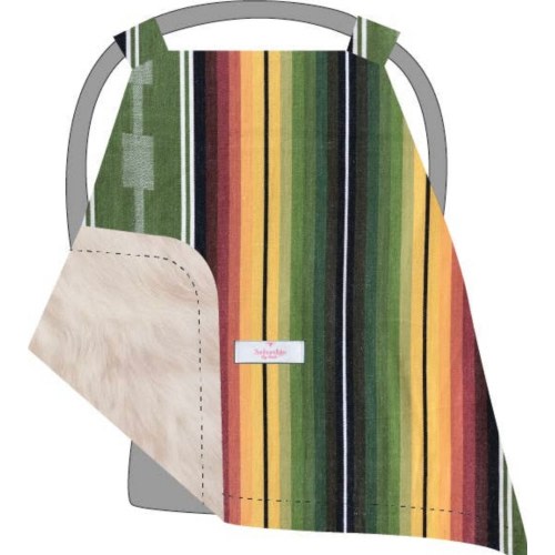 Green Serape Infant Carrier Canopy Blanket western baby rodeo cowboy cowgirl cow horse pendelton