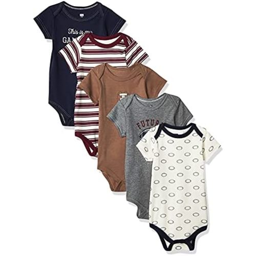 Hudson Baby Baby Boys Cotton Bodysuits 5-pack