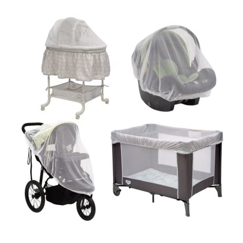 Baby Mosquito and Bug Nets for Strollers & Joggers, Pack n' Plays, Infant Car Seats & Bassinets. 2-Pack. Breathable with Elastic for Easy fit