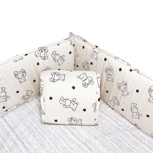 4 Pieces Set of Breathable Crib Liner for Baby Crib