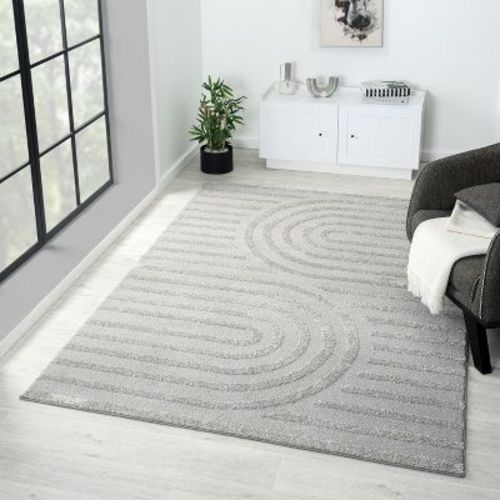 Luxe Weavers Modern Geometric Silver 5x7 Area Rug