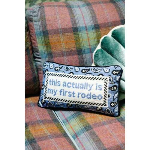 First Rodeo Needlepoint Pillow - Furbish Studio | Maisonette