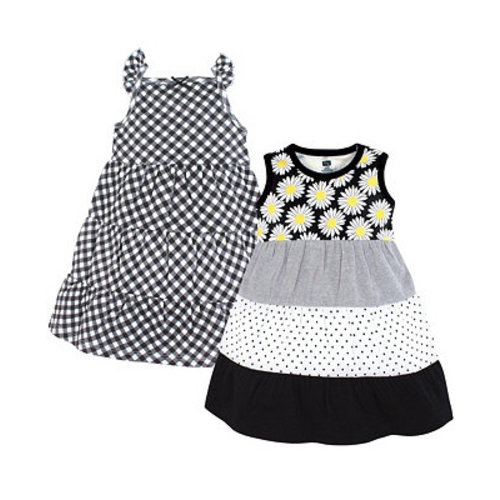 Infant Girl Cotton Dresses,2pck Black Daisy