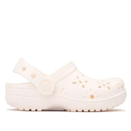 Crocs Classic Floral Cut-Out Clog - Baby / Toddler - Chalk | Journeys