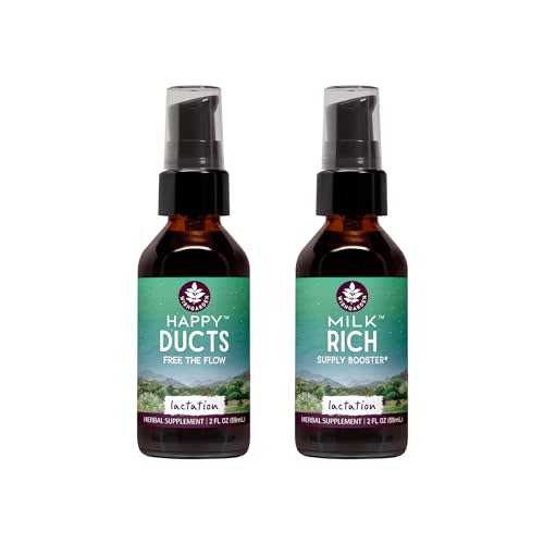 WishGarden Herbs Breastfeeding Essentials Herbal Lactation Supplement Bundle with Milk Rich Supports Healthy Milk Supply & Production + Happy Ducts for Clogged Breast Ducts & Engorgement (2oz Bundle)