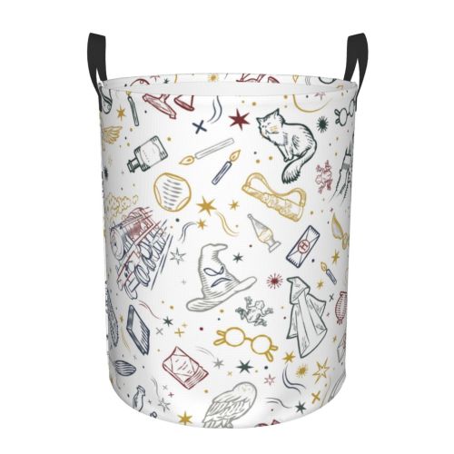 Movie Harry Potter Large Laundry Hamper Basket Durable Oxford Fabric Waterproof Portable With Handle For Family/Kids/Bathroom/Bedroom/Dorm Dirty Storage-Style 9-Small