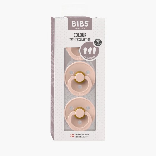 BIBS Try-It Pacifier 3 Pack Blush