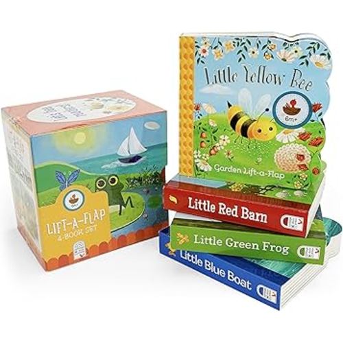 Nature Friends Lift-a-Flap Boxed Set 4-Pack: Little Red Barn, Little Blue Boat, Little Green Frog, and Little Yellow Bee (Chunky Lift a Flap)