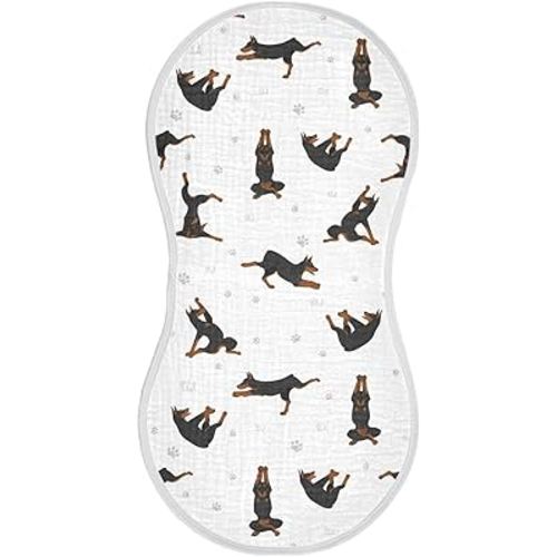 vvfelixl Burp Cloths Exercises Doberman Dog for Baby Boy Girls Baby Washcloths Burp Rags 1 Pack White