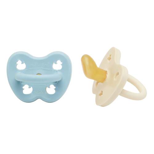 Natural Rubber Pacifier ORTHODONTIC Newborn 0+ Months  Two-Pack - Orthodontic 0-3 months - POWDER PINK & WHITE