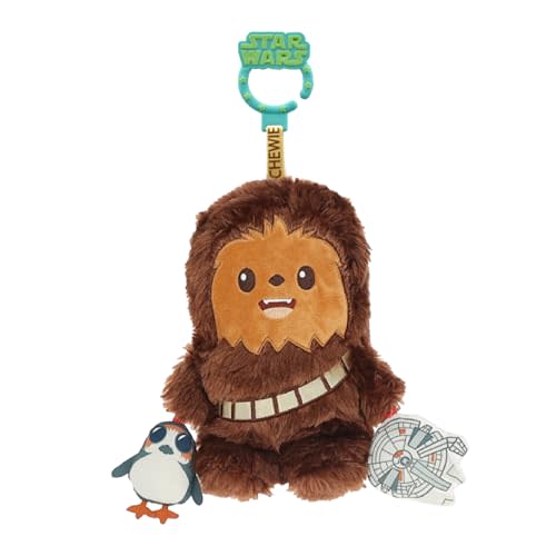 Kids Preferred Star Wars Chewbacca On the Go Activity Toy - with Rattle, Crinkle, Squeaker, Teether, Travel Clip, Sensory Toy, for Ages 0+