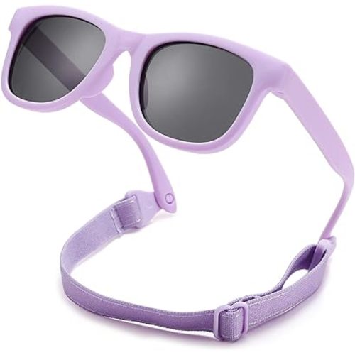 COASION Bendable Flexible Polarized Newborn Baby Sunglasses with Strap for Infant Boys Girls Age 0-12 Months CA8042