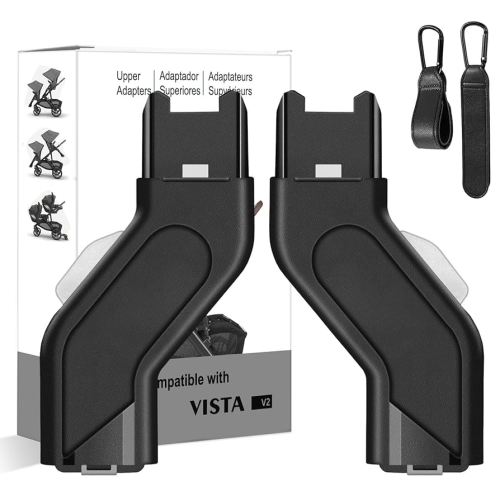 Upper Adapter Compatible with UPPAbaby Vista and Vista V2 and Vista V3 Strollers/Bassinet, Toddler Seat, Aria, Mesa V2, or Mesa Max Infant-Secure (Car Seats Accessories 1Set+2 Pcs Stroller Hooks)