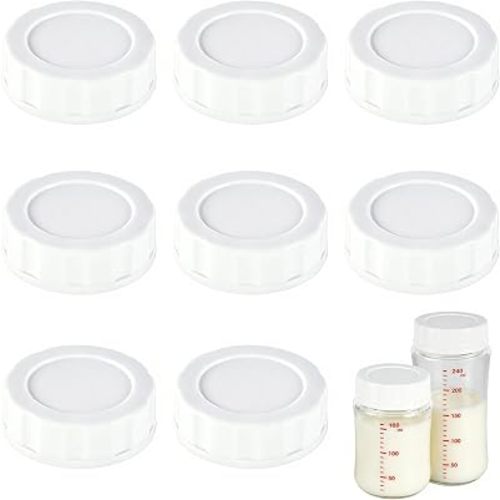 8Pack Baby Bottle Caps for Pigeon Bottles, Travel and Storage Bottle Lids Replacement, Soft & Safe Bottle Lid