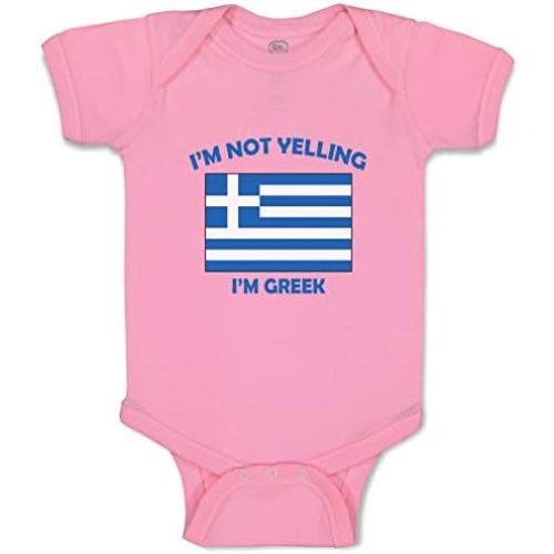 Custom Boy & Girl Baby Bodysuit I'm Not Yelling I Am Greek Greece Cotton Clothes