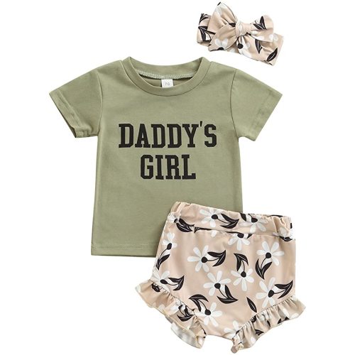 Amazon.com: Hnyenmcko Newborn Infant Baby Girl Clothes Letter Short Sleeve T Shirts Top Ruffled Shorts Headband 3Pcs Summer Outfits Set: Clothing, Shoes & Jewelry
