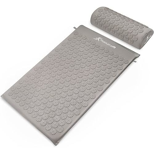 ProsourceFit Acupressure Mat and Pillow Set for Back/Neck Pain Relief and Muscle Relaxation, Pink