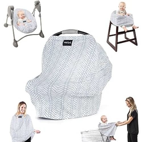 Milk Snob Original 5-in-1 Cover - Added Privacy for Breastfeeding, Baby Car Seat, Carrier, Stroller, High Chair, Shopping Cart, Lounger Canopy - Newborn Essentials, Nursing Top, Soho