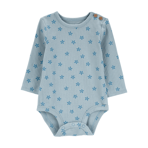 Baby Floral Ribbed Long-Sleeve Bodysuit - Carter's | Carter's